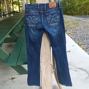 LUCKY BRAND REGULAR INSEAM DISTRESSED BLUE JEANS